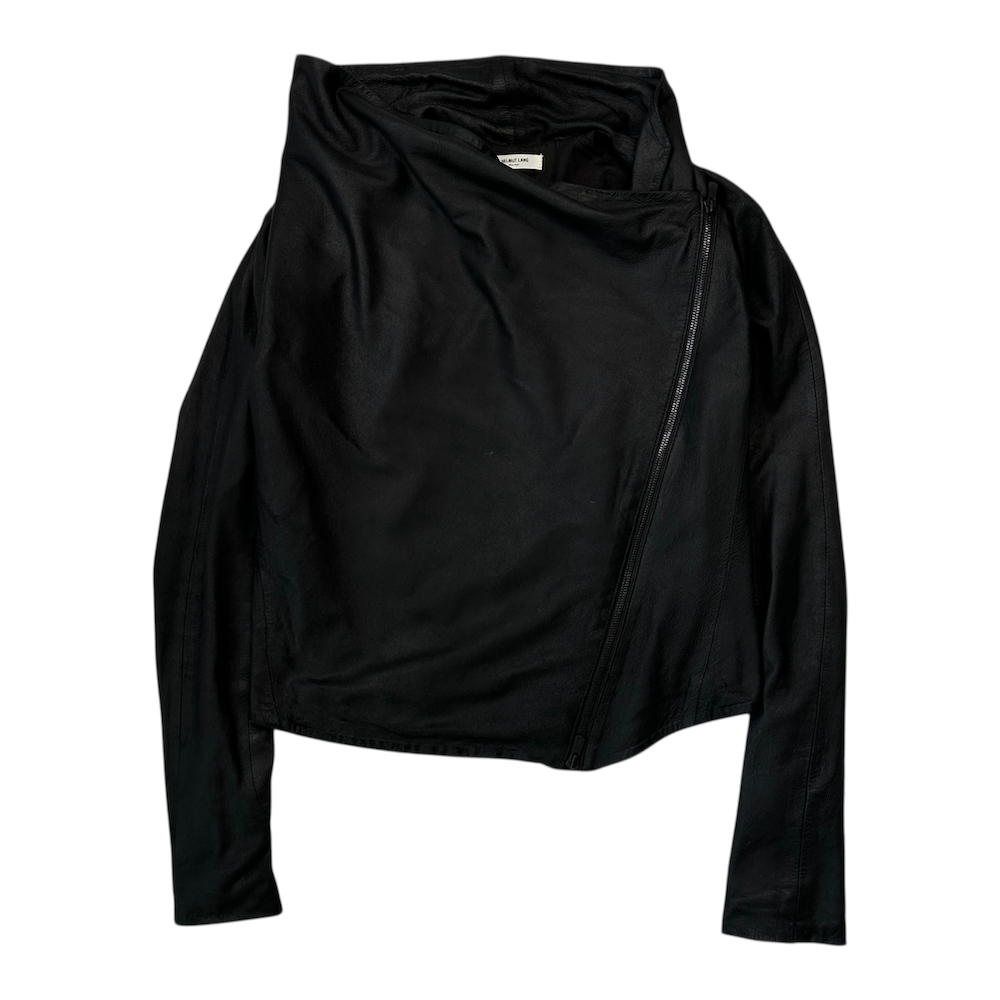 HELMUT LANG SHEEP LEATHER ASYMMETRICAL JACKET