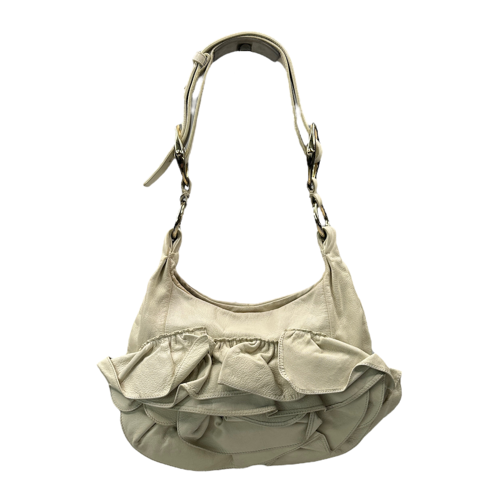 YVES SAINT LAURENT RIVE GAUCHE NAJA BAG - CREAM