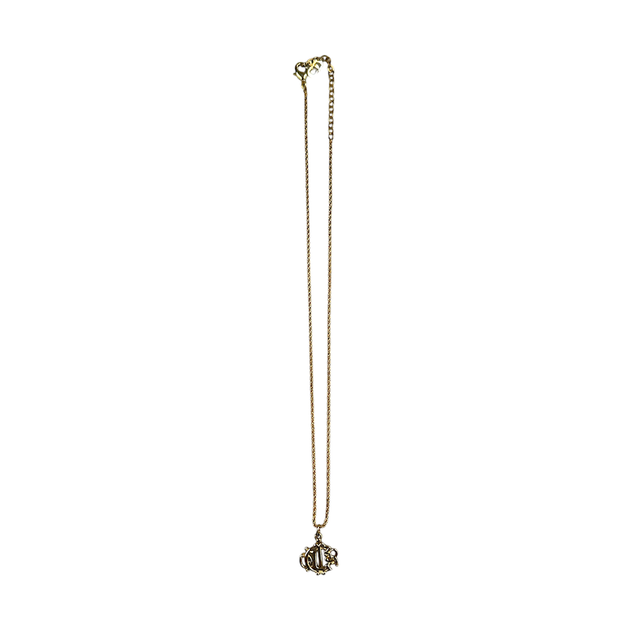 DIOR LOGO NECKLACE - GOLD PLATED (BRASS)