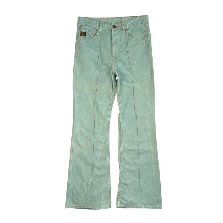 (32) KAPITAL COTTON LINEN CANVAS 5P FLARE PANTS - MINT GREEN