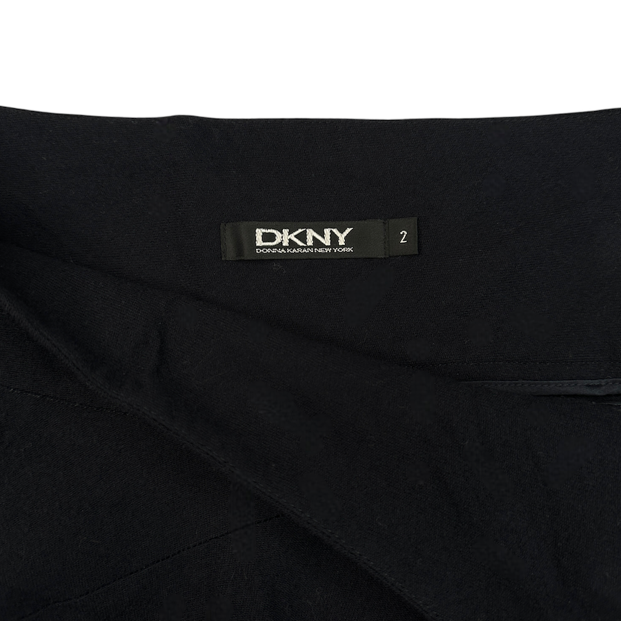 (2) DKNY WOOL-BLEND DOUBLE LAYERED SKIRT - NAVY