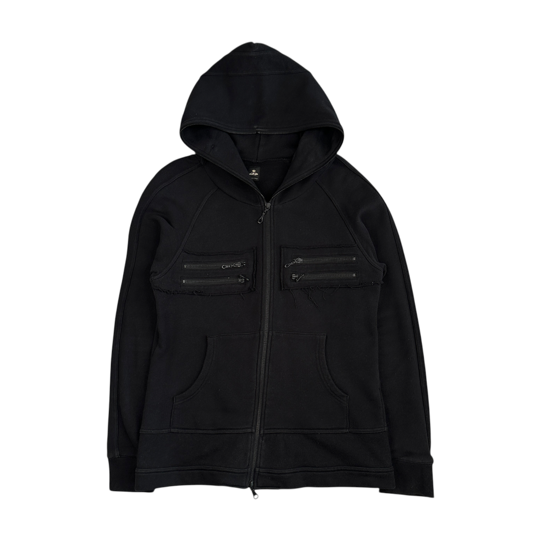 (L) SEMANTIC DESIGN "LOVE & PEACE" ZIP HOODIE - BLACK