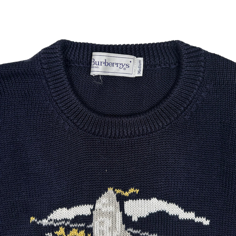 BURBERRY NAVY KNIT SWEATER