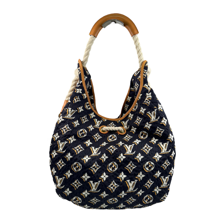 LOUIS VUITTON NYLON MONOGRAM CRUISE BULLES GM NAVY BAG