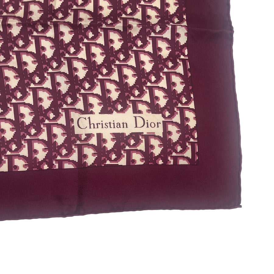 DIOR BURGUNDY SILK SCARF