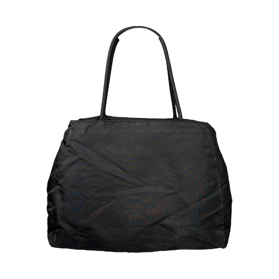 PRADA BLACK NYLON TOTE BAG