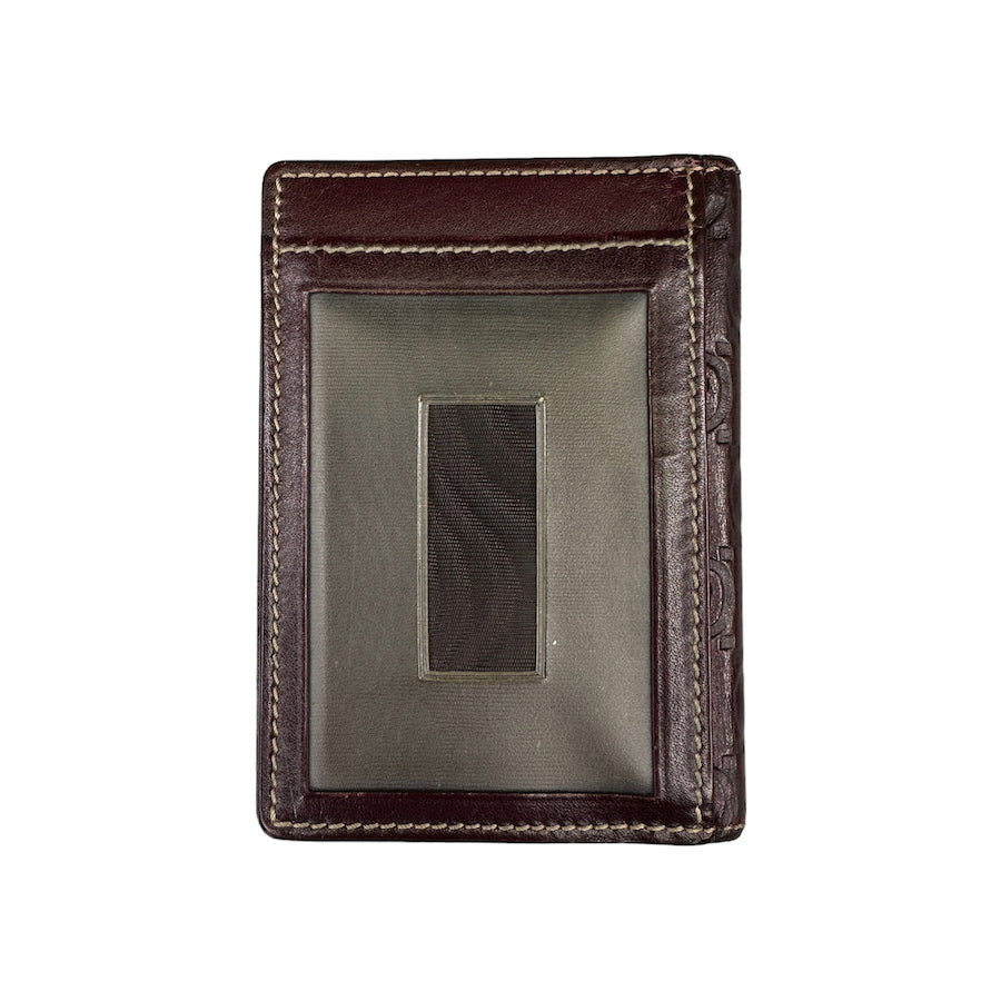 GUCCI BROWN LEATHER GG BI-FOLD CARD HOLDER