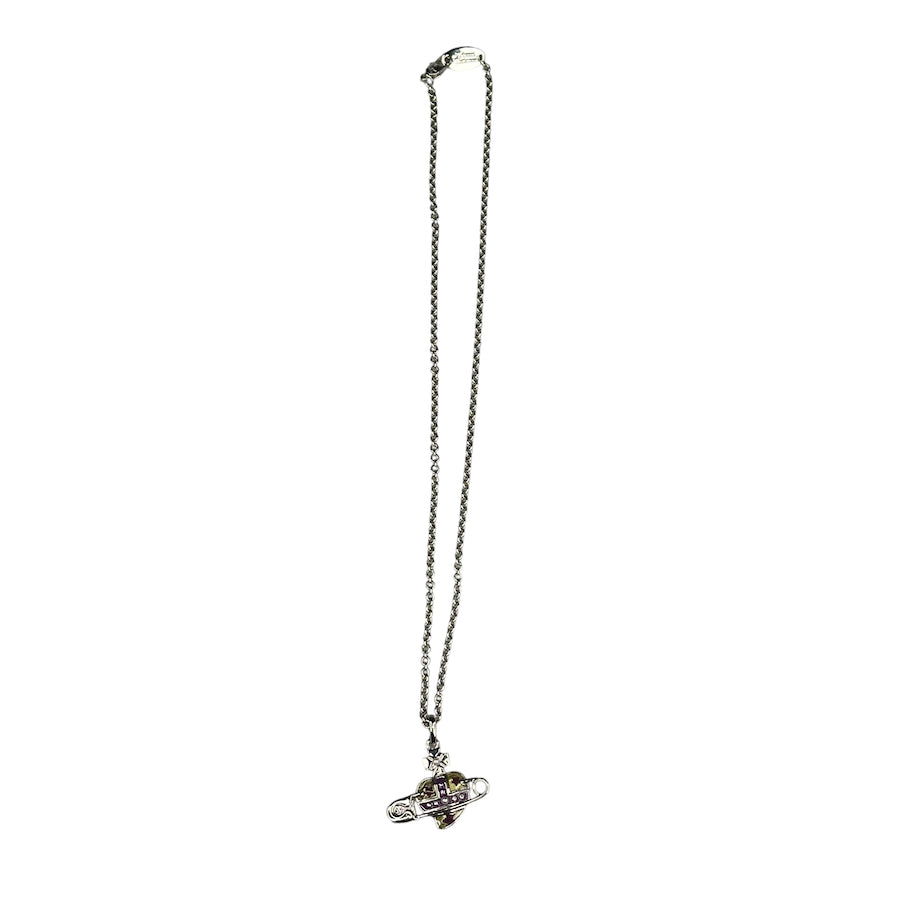 VIVIENNE WESTWOOD RARE HEART & SAFETY PIN NECKLACE