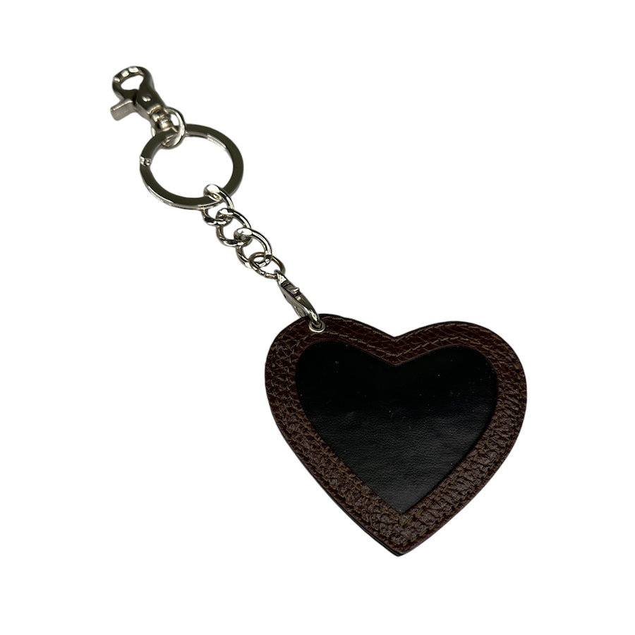 VIVIENNE WESTWOOD LEATHER HEART & ORB KEYCHAIN