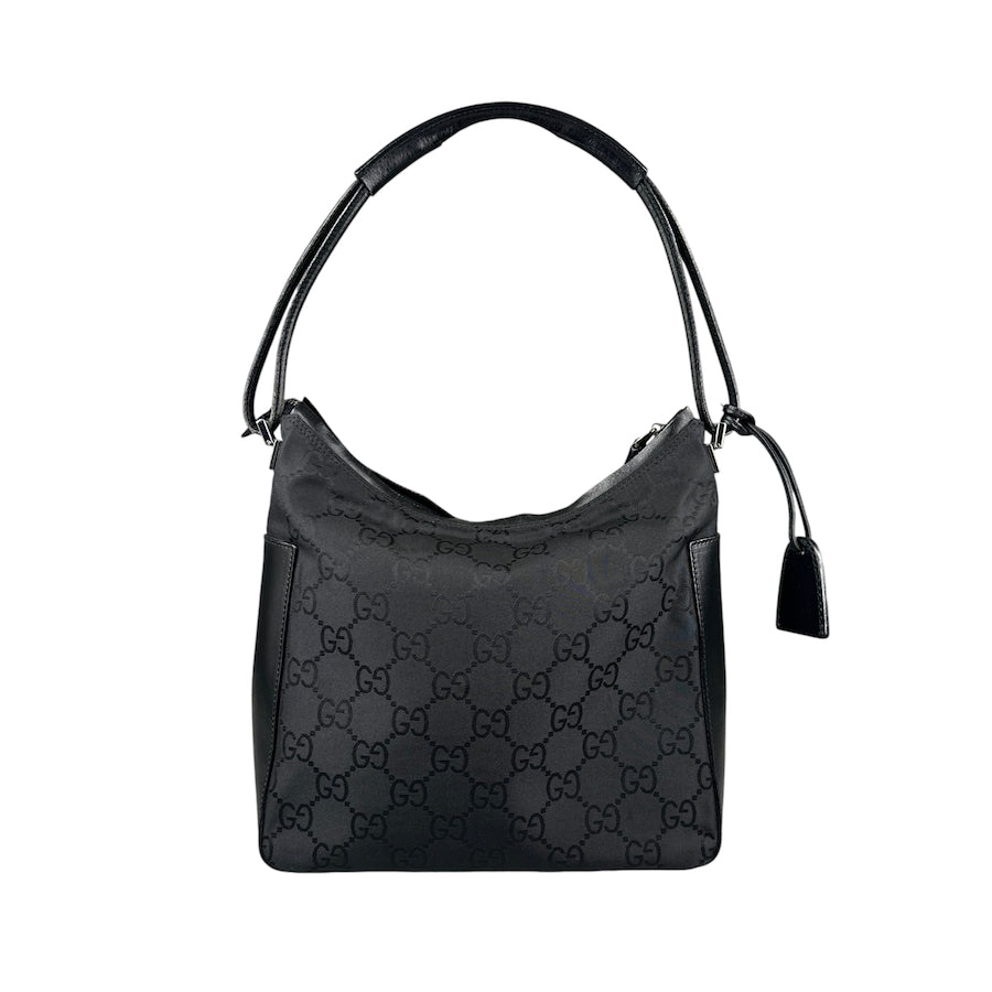 GUCCI BLACK GG NYLON SHOULDER BAG