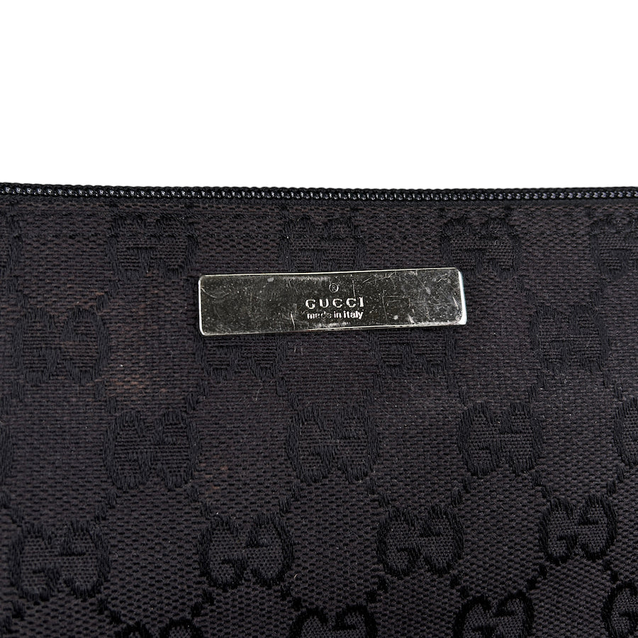 GUCCI GG CANVAS BOAT POCHETTE - BLACK