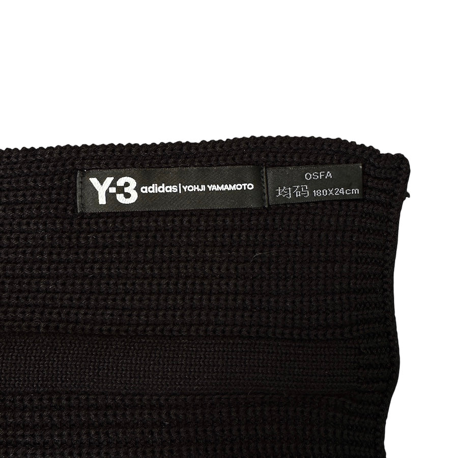 ADIDAS Y3 YOHJI YAMAMOTO WOVEN LOGO SCARF - BLACK / BLACK