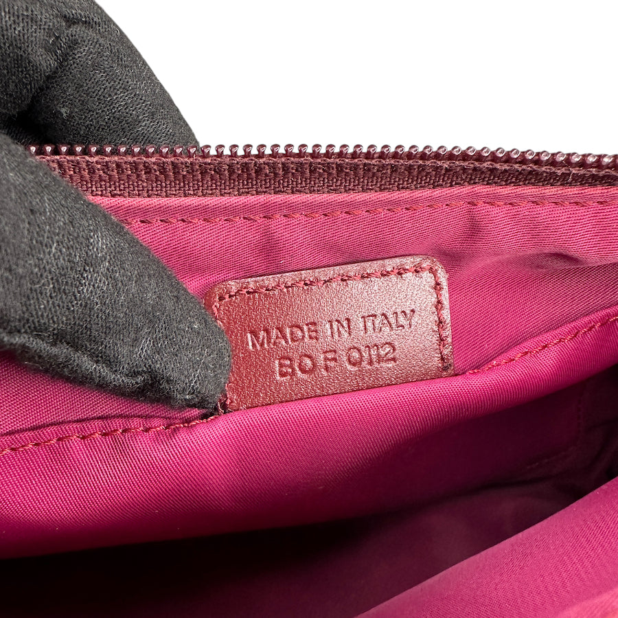 DIOR TROTTER MONOGRAM POCHETTE BAG - BURGUNDY