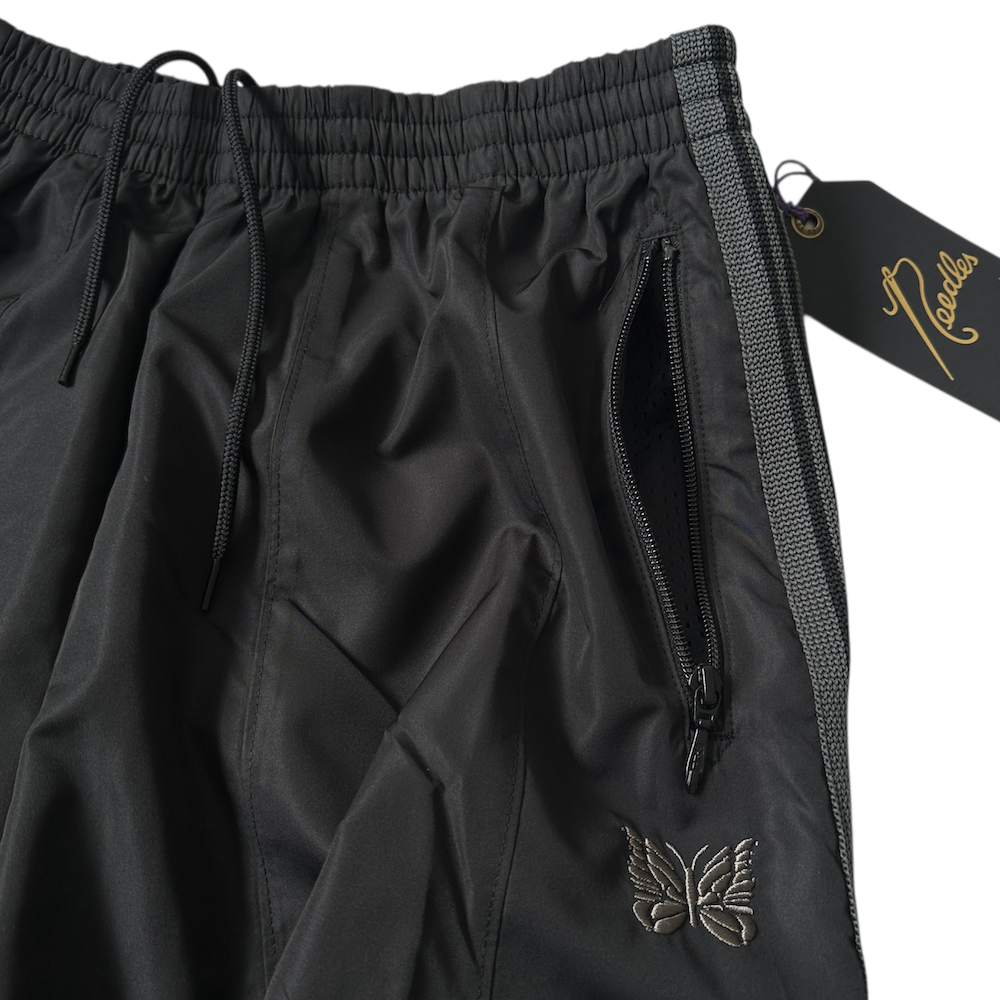 (NEW) NEEDLES H.D NYLON TRACK PANTS - BLACK