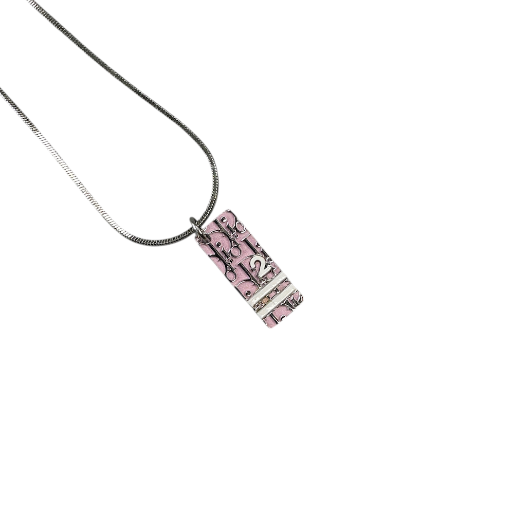 DIOR TROTTER MONOGRAM NECKLACE - BABY PINK (I)