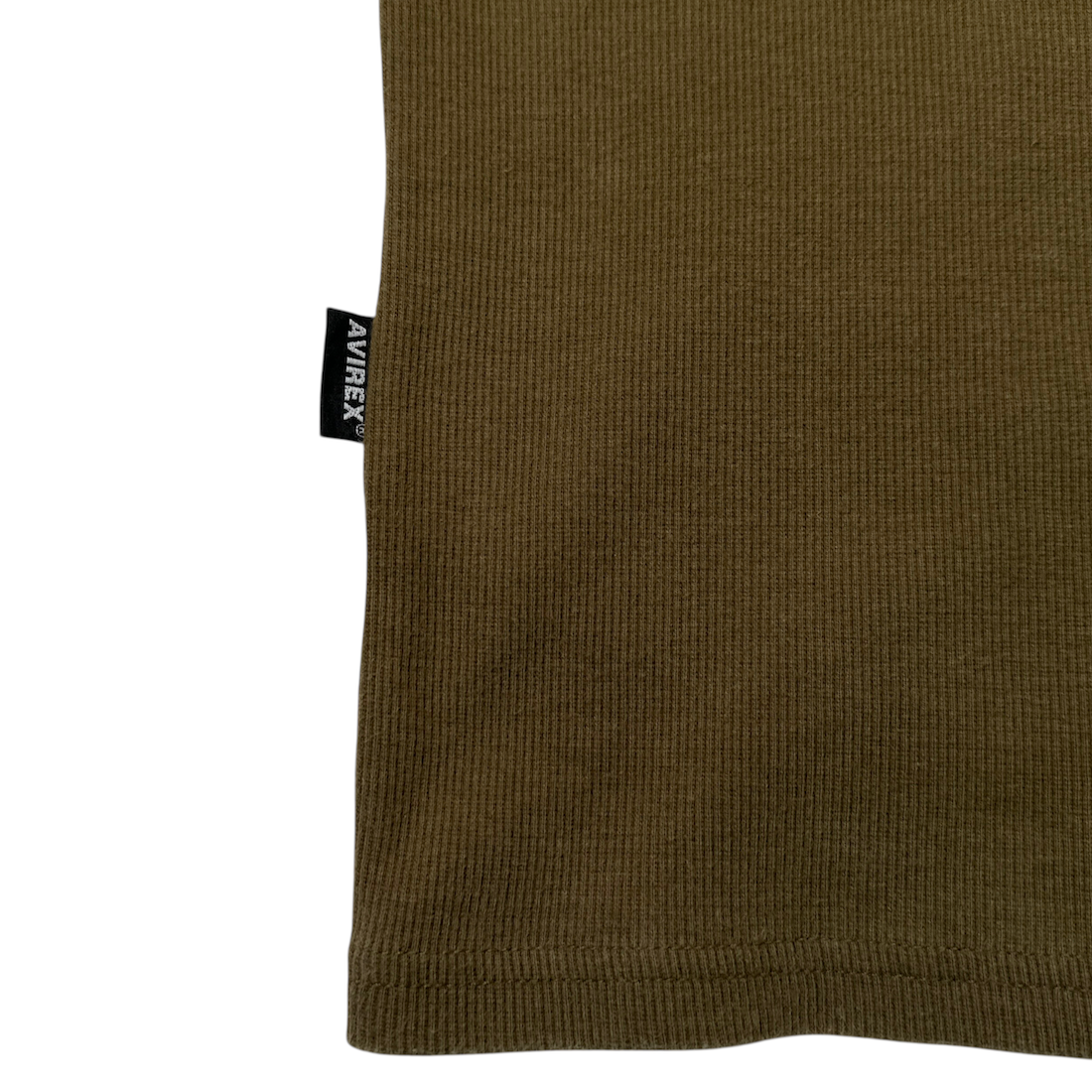 (XL) AVIREX HENLEY T-SHIRT - OLIVE