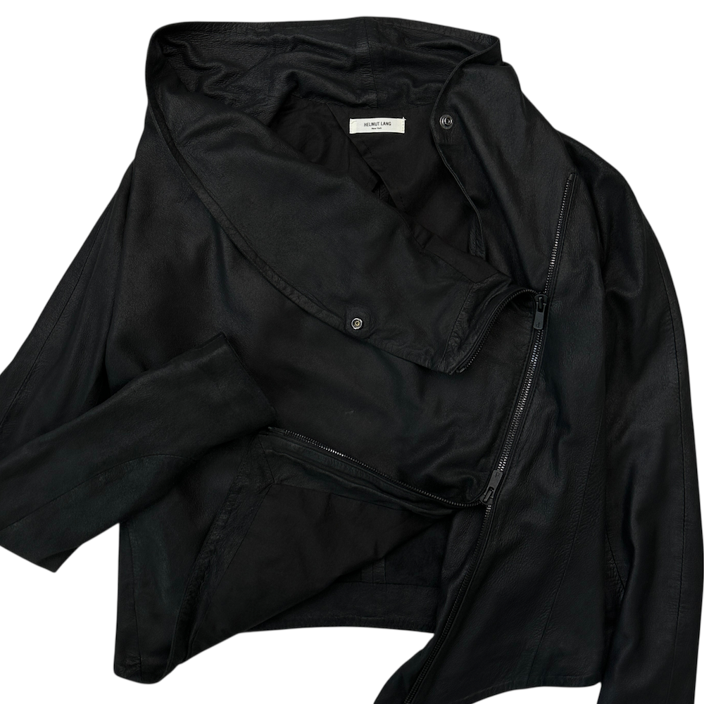HELMUT LANG SHEEP LEATHER ASYMMETRICAL JACKET