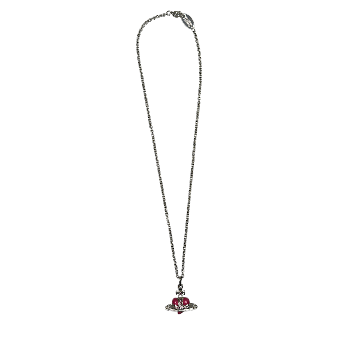 VIVIENNE WESTWOOD REVERSE HEART NECKLACE - SILVER PLATED (BRASS)