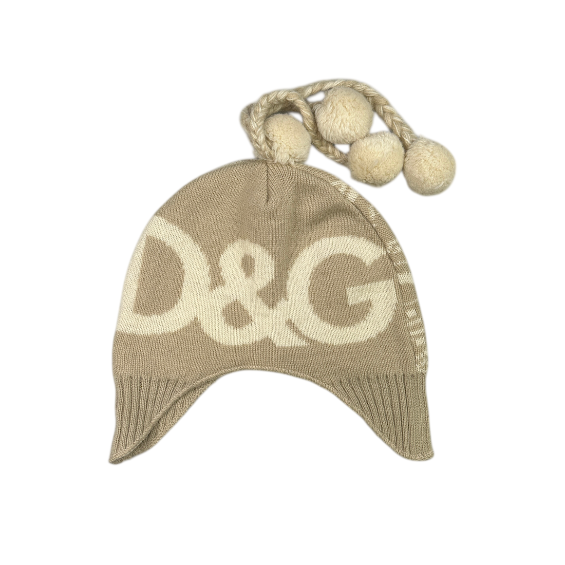 DOLCE & GABBANA WOOL-BLEND TASSLE BEANIE