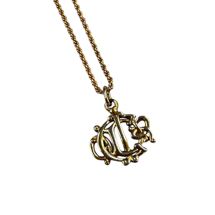 DIOR LOGO NECKLACE - GOLD PLATED (BRASS)