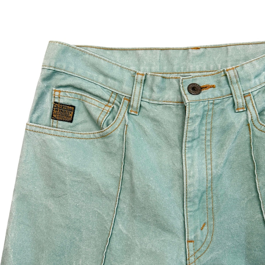 (32) KAPITAL COTTON LINEN CANVAS 5P FLARE PANTS - MINT GREEN