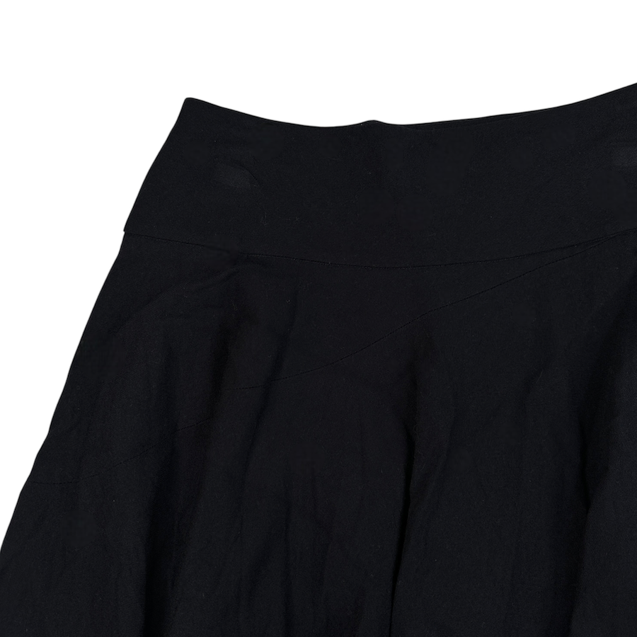 (2) DKNY WOOL-BLEND DOUBLE LAYERED SKIRT - NAVY