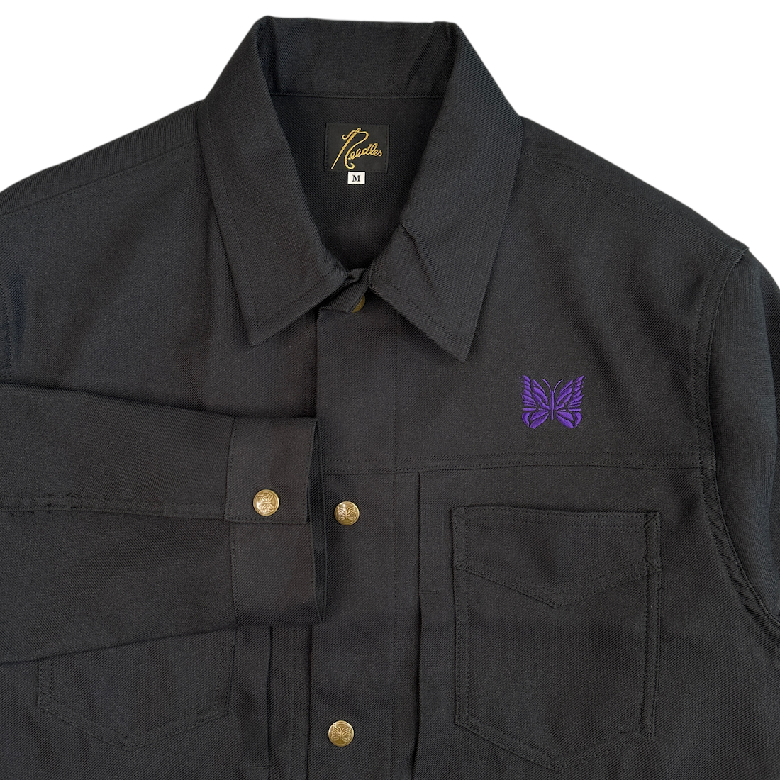 (M) NEEDLES PENNY JEAN JACKET - BLACK / PURPLE