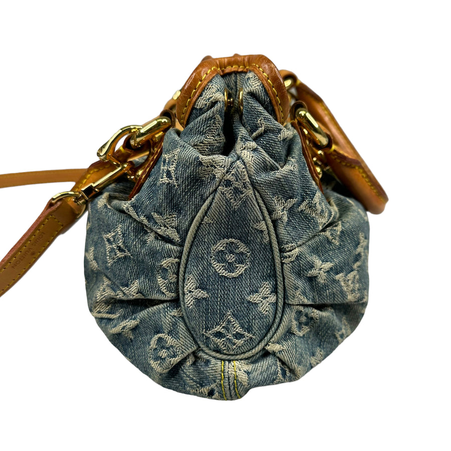 LOUIS VUITTON DENIM PLEATY W/ ADDITIONAL CROSSBODY STRAP