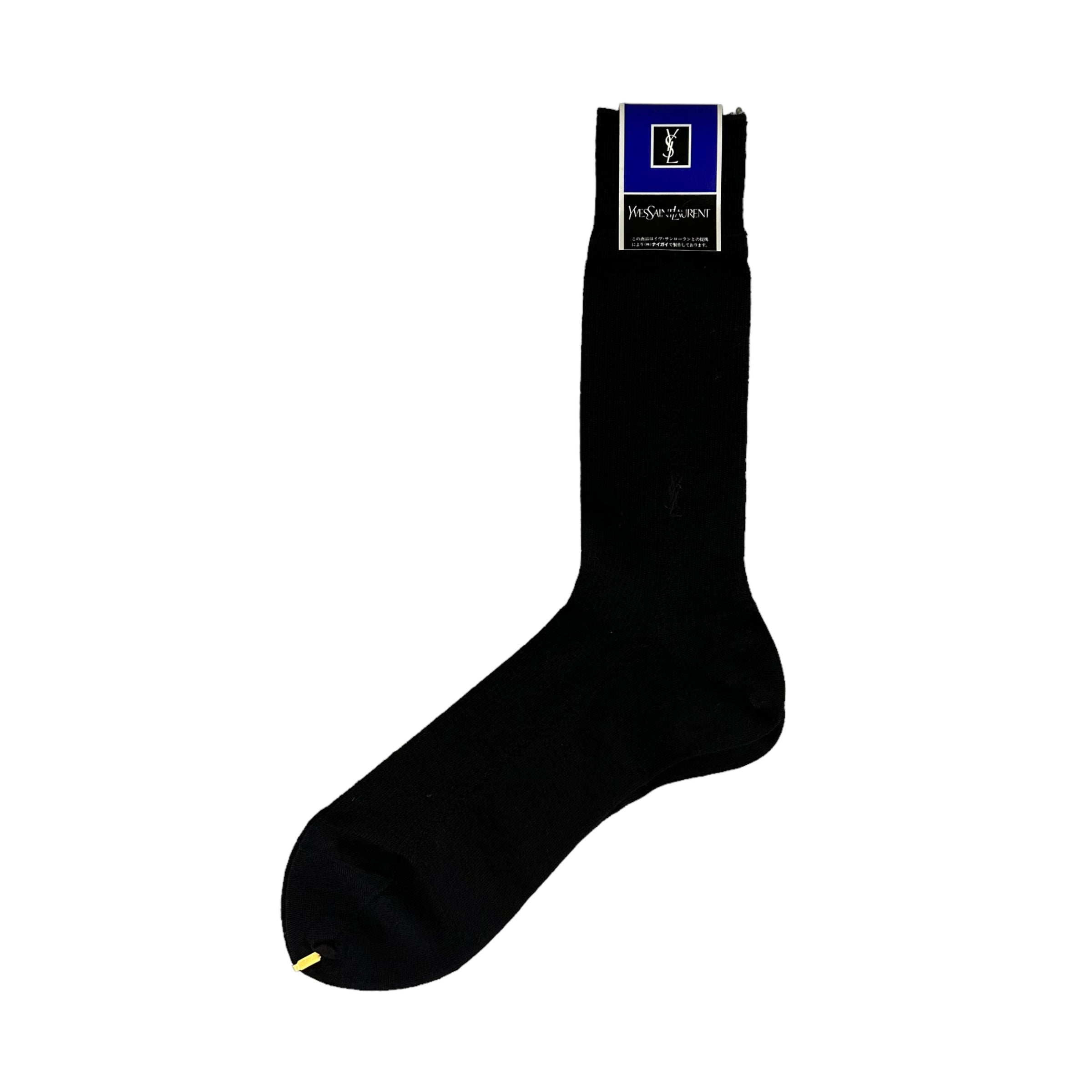 YVES SAINT LAURENT BLACK SOCKS W/ BLACK LOGO