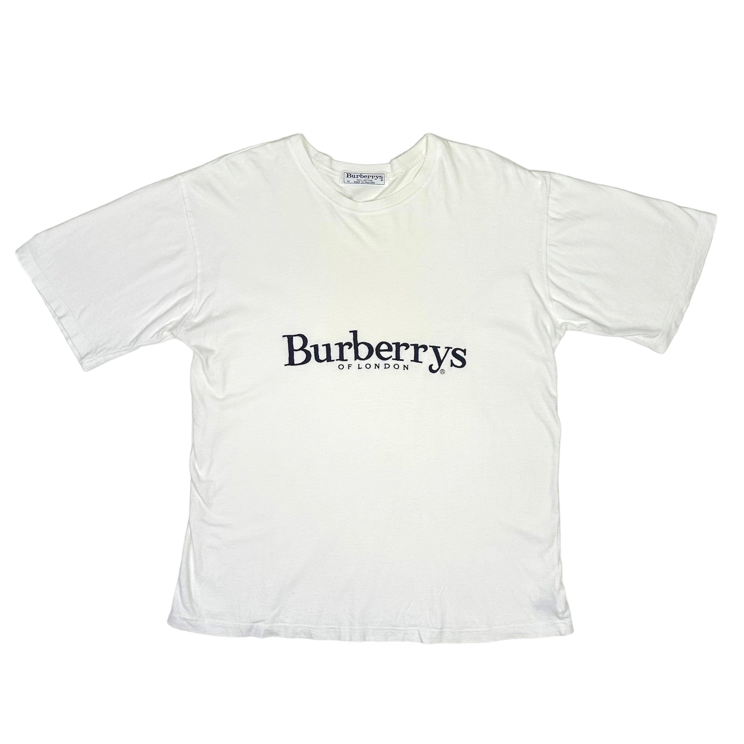 BURBERRY EMBROIDERED SPELLOUT TEE - WHITE