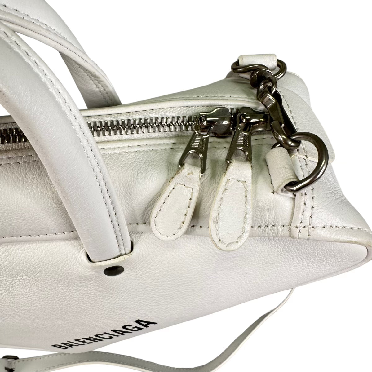 BALENCIAGA WHITE TRIANGLE SHOULDER BAG