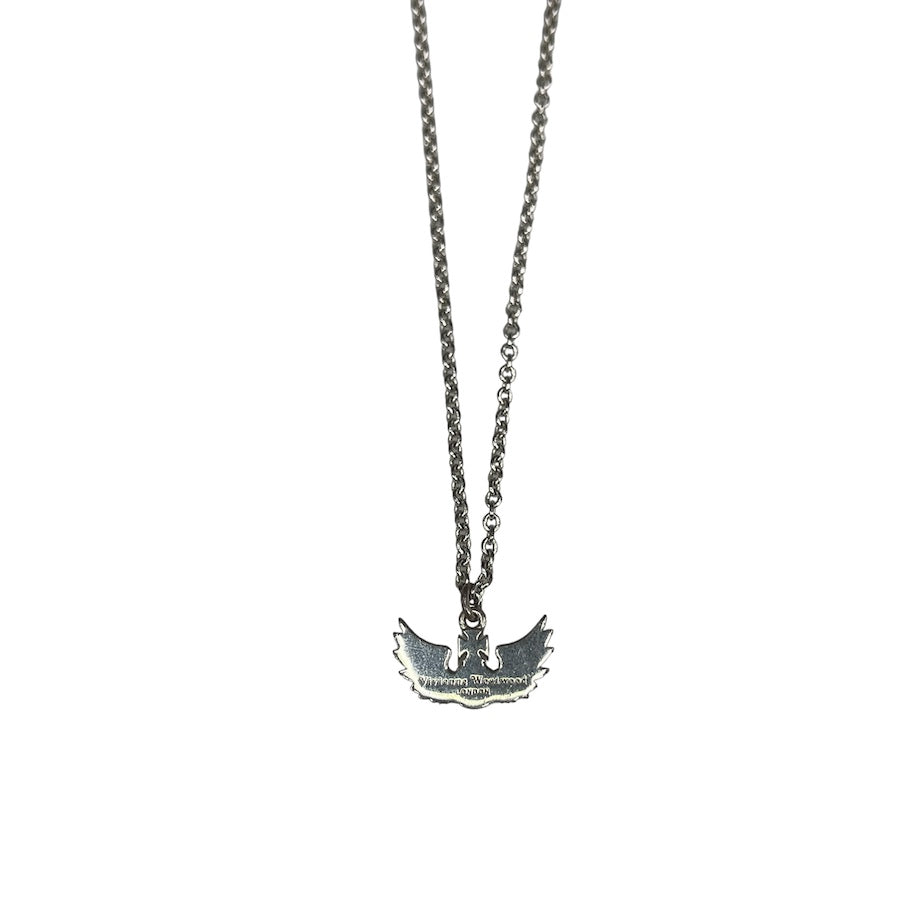 (RARE) VIVIENNE WESTWOOD WINGED-ORB SILVER-PLATED NECKLACE