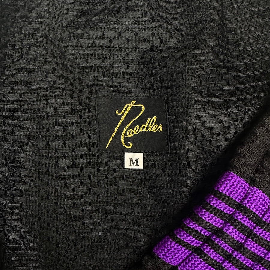 (M) NEEDLES BLACK/PURPLE BAGGY TRACK PANTS