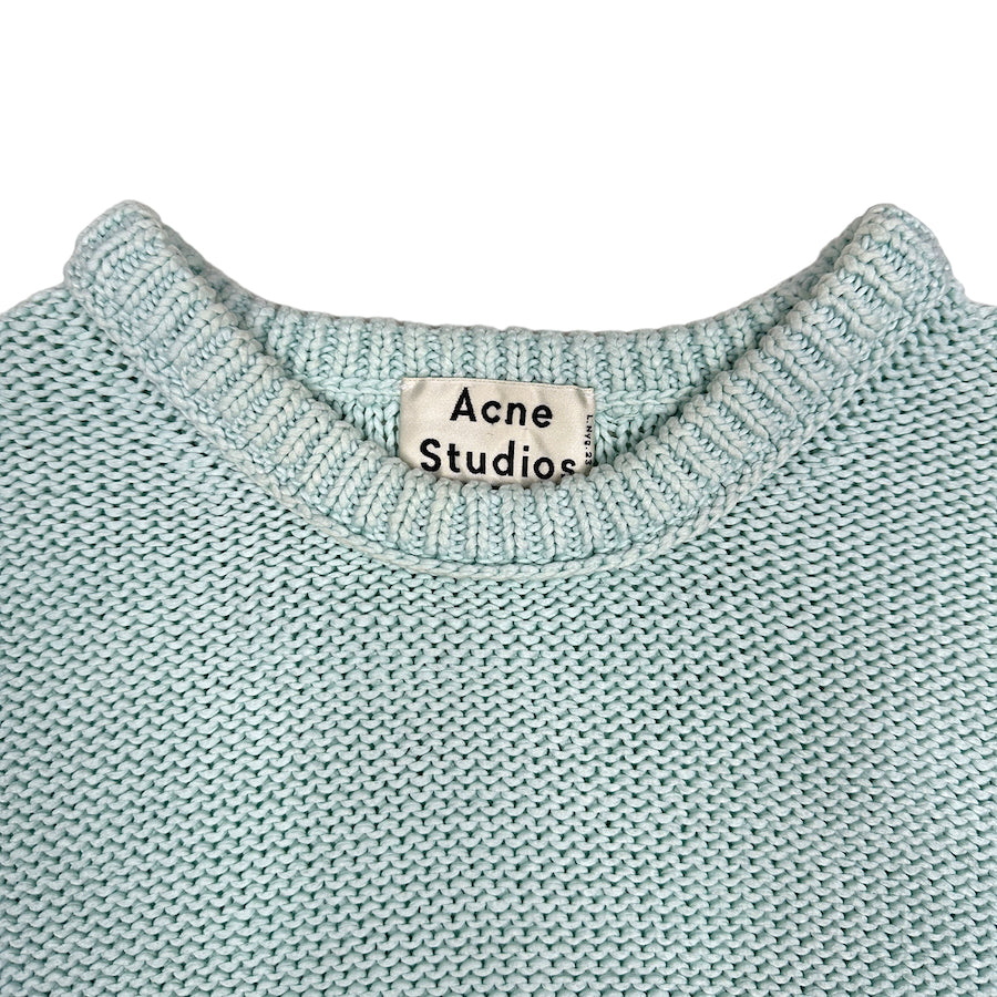 ACNE STUDIOS SHELBY CABLE KNIT SWEATER - LIGHT BLUE (XS)