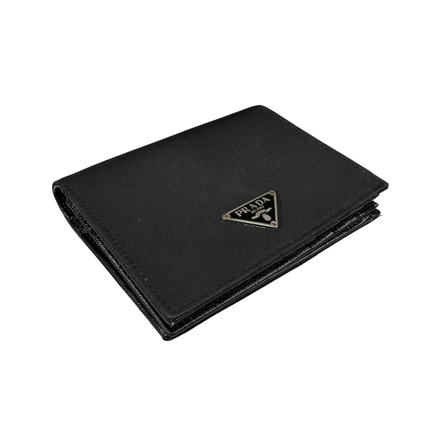 PRADA BLACK NYLON BI-FOLD WALLET