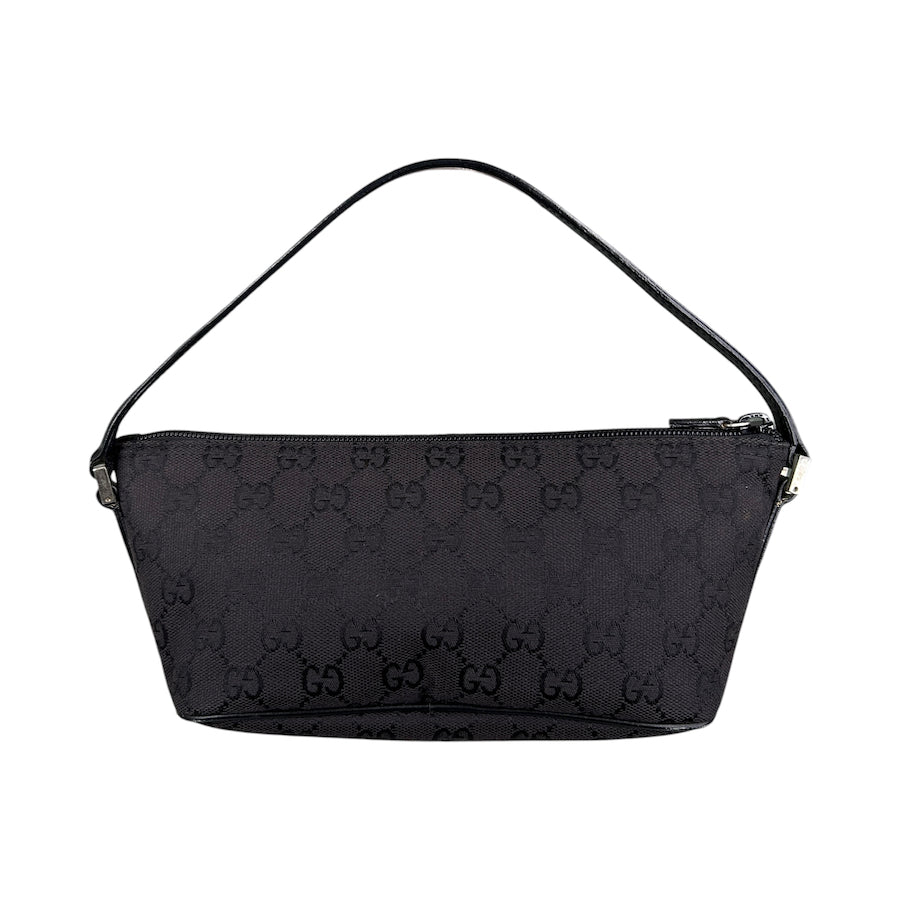 GUCCI GG CANVAS BOAT POCHETTE - BLACK