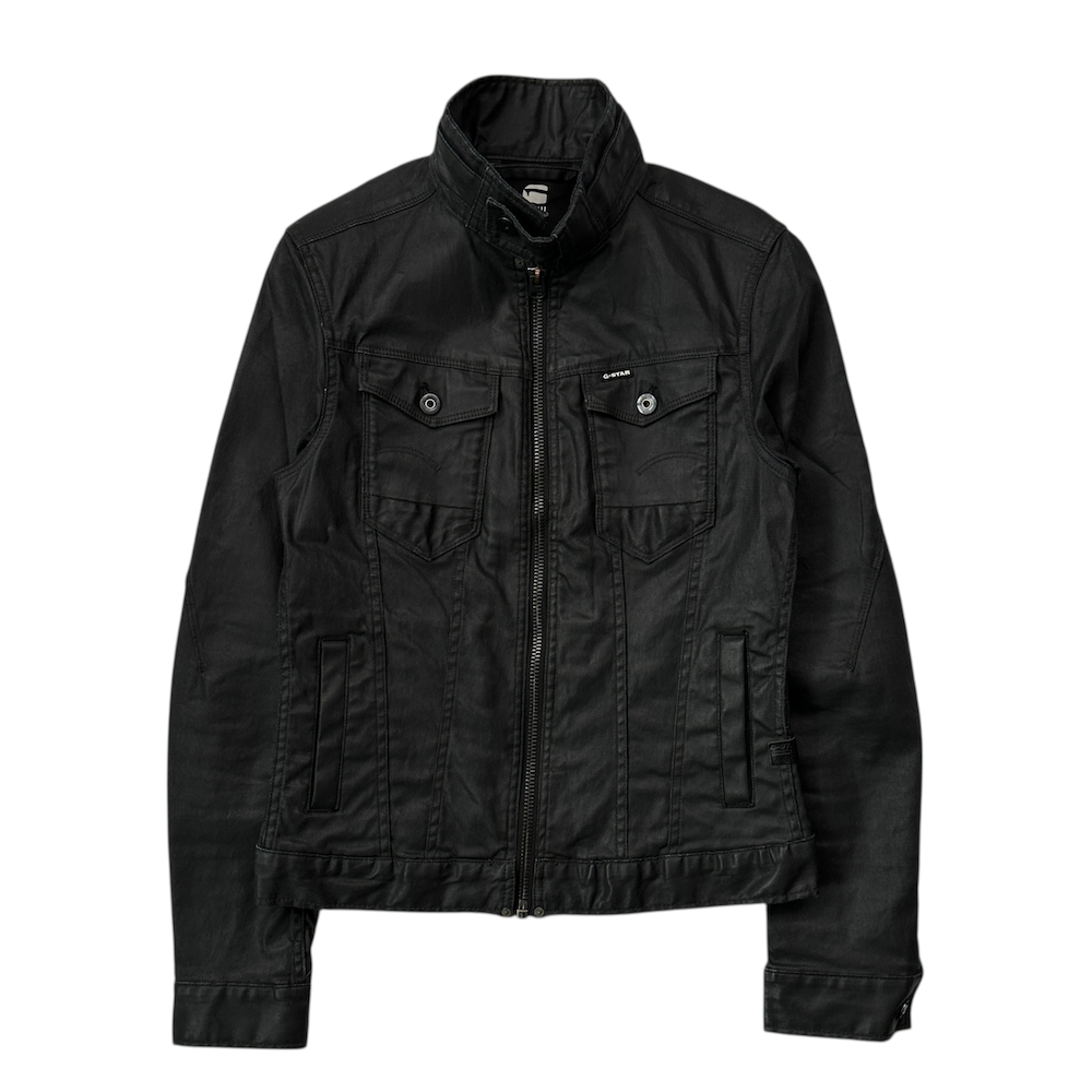 G-STAR RAW WAXED DENIM JACKET - BLACK