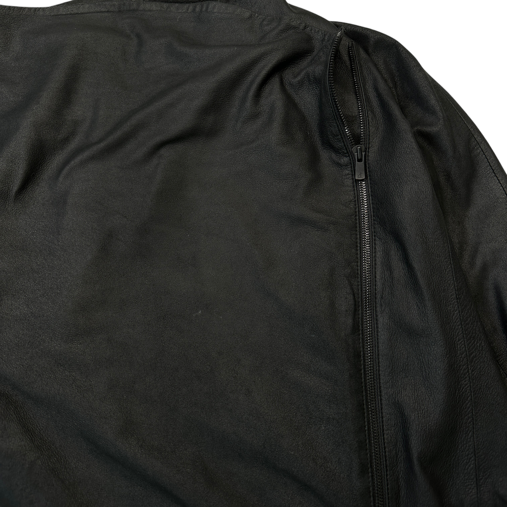 HELMUT LANG SHEEP LEATHER ASYMMETRICAL JACKET
