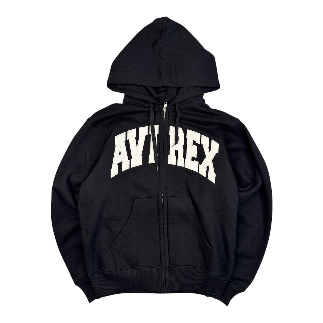 (NEW) AVIREX LOGO ZIP HOODIE - BLACK