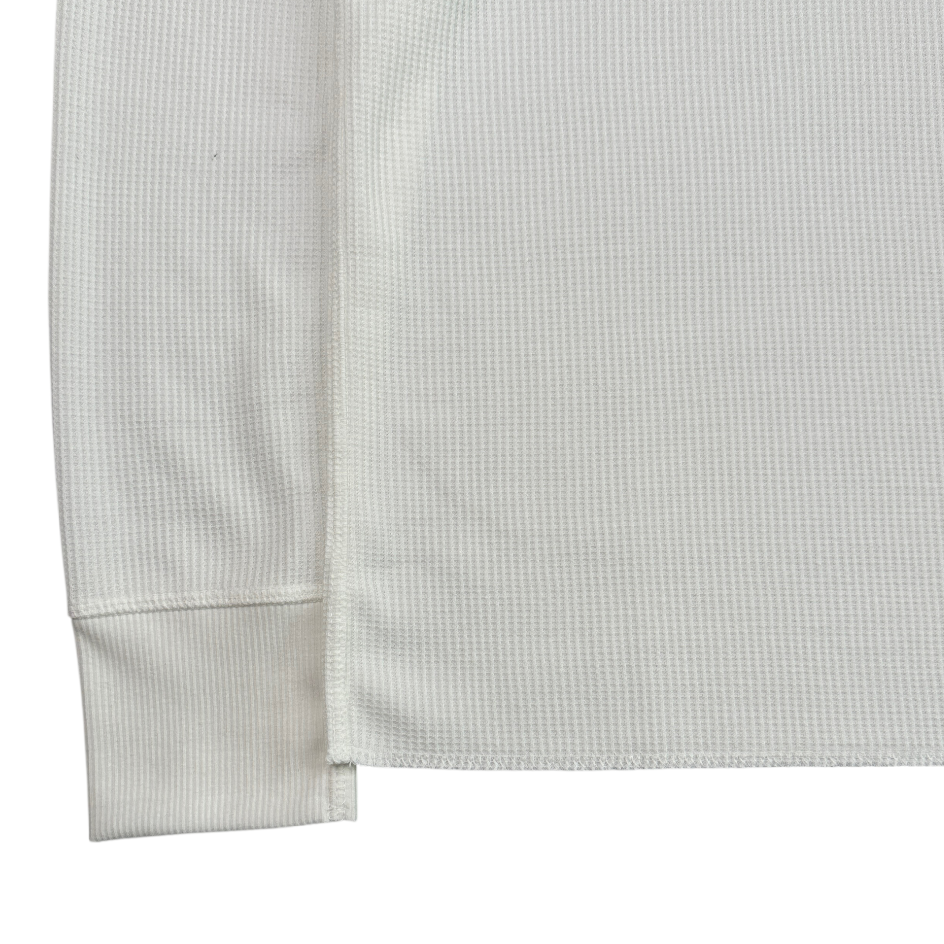 (NEW) AVIREX WAFFLE HENLEY LONG SLEEVE TOP - WHITE
