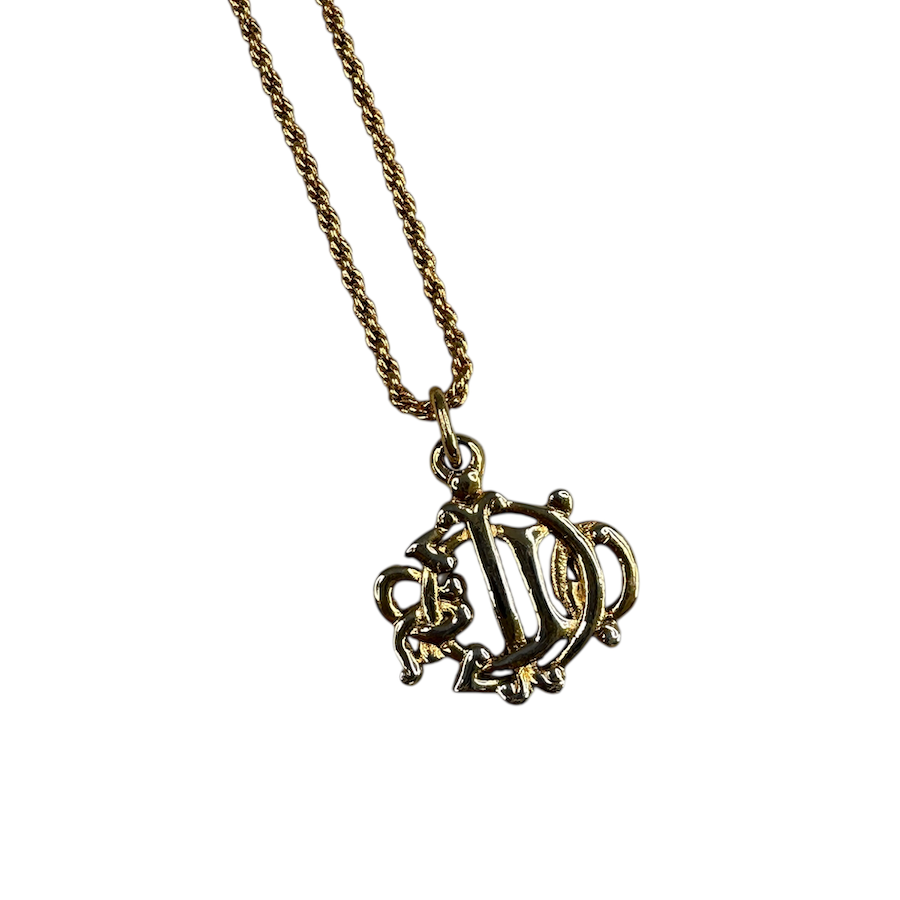DIOR LOGO NECKLACE - GOLD PLATED (BRASS)