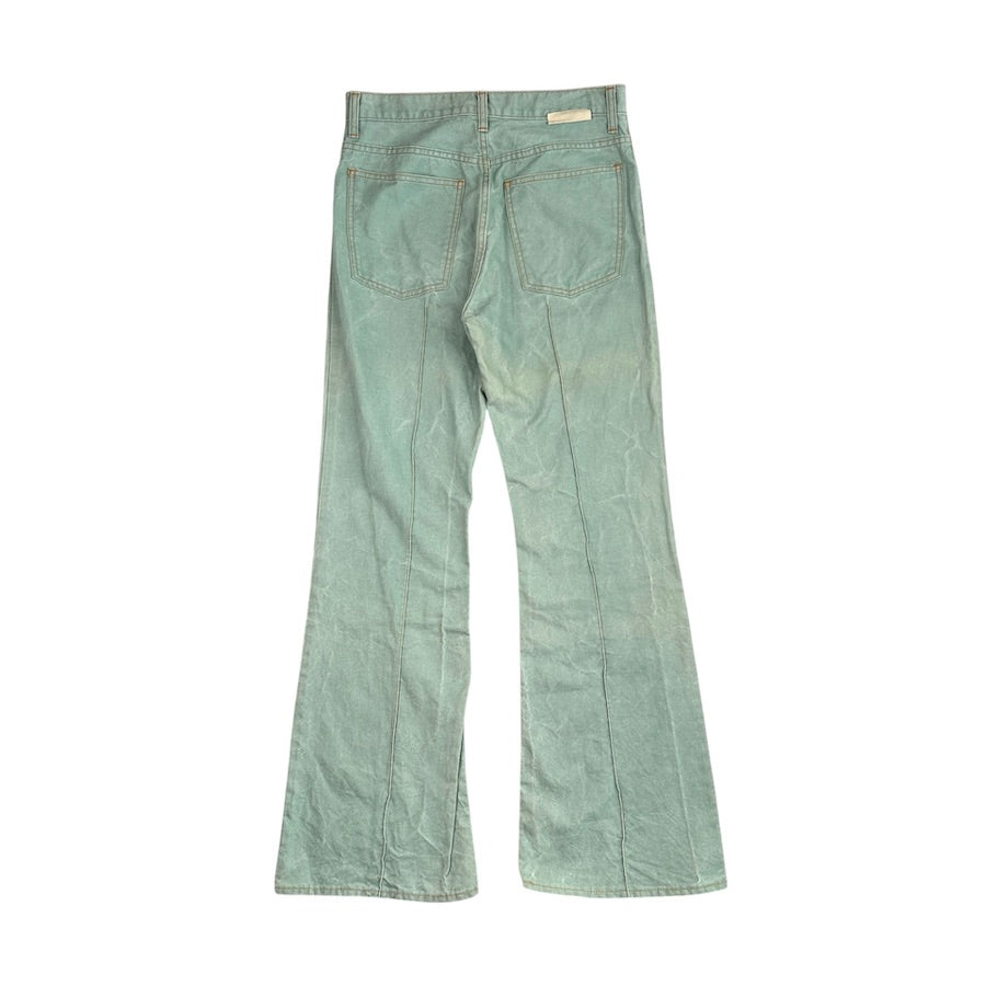 (32) KAPITAL COTTON LINEN CANVAS 5P FLARE PANTS - MINT GREEN