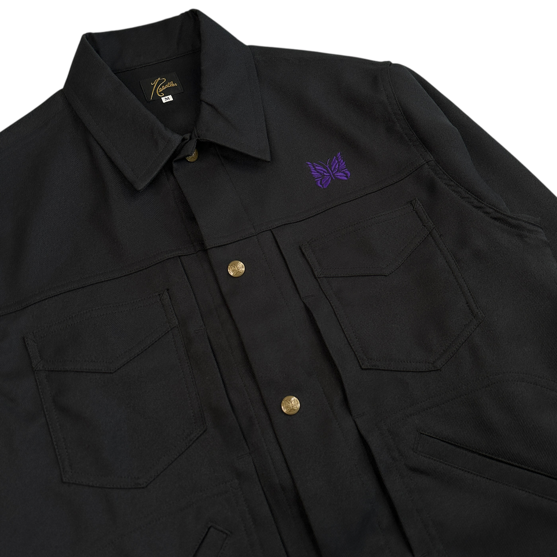 (M) NEEDLES PENNY JEAN JACKET - BLACK / PURPLE