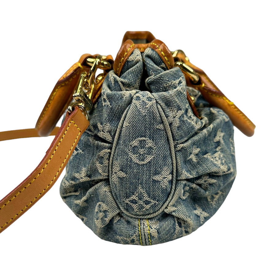 LOUIS VUITTON DENIM PLEATY W/ ADDITIONAL CROSSBODY STRAP