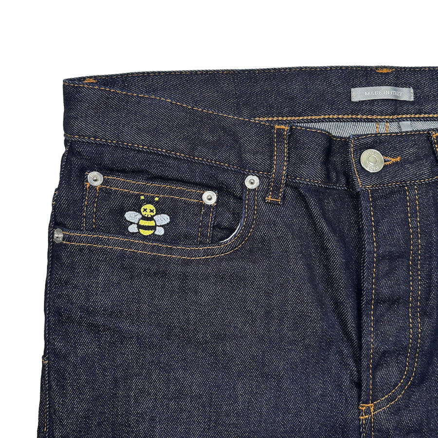 DIOR HOMME X KAWS BEE EMBROIDERY STRAIGHT LEG JEANS