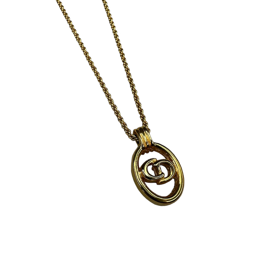 DIOR GOLD CIRCLE 'CD' NECKLACE