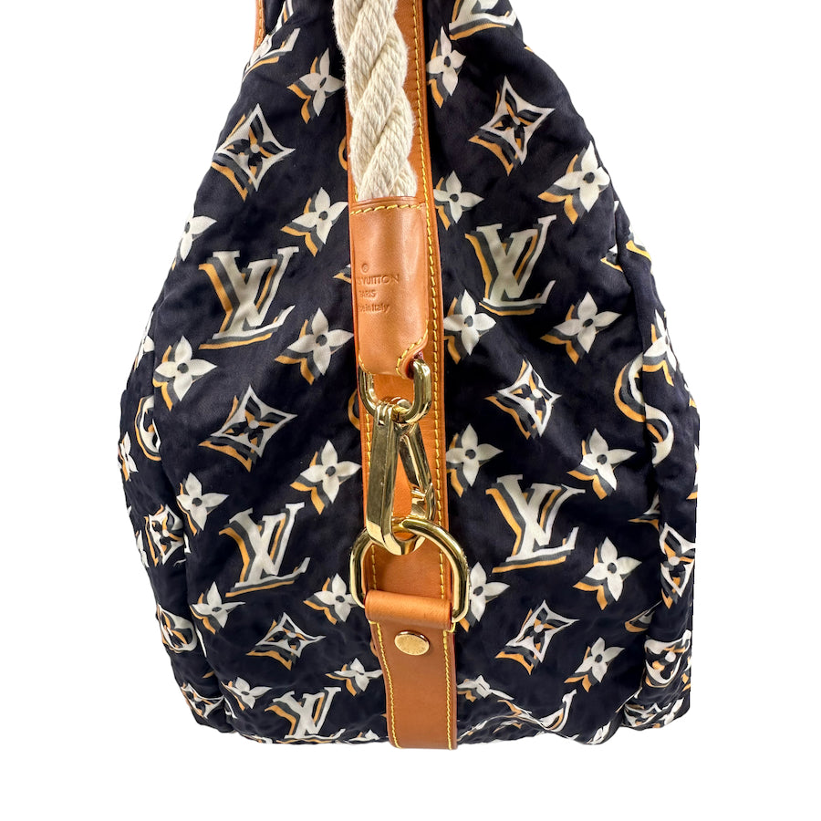 LOUIS VUITTON NYLON MONOGRAM CRUISE BULLES GM NAVY BAG