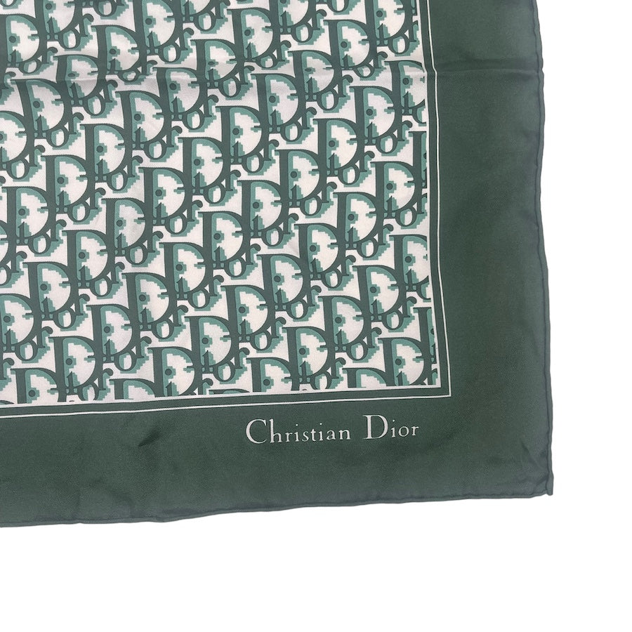 DIOR GREEN SILK SCARF