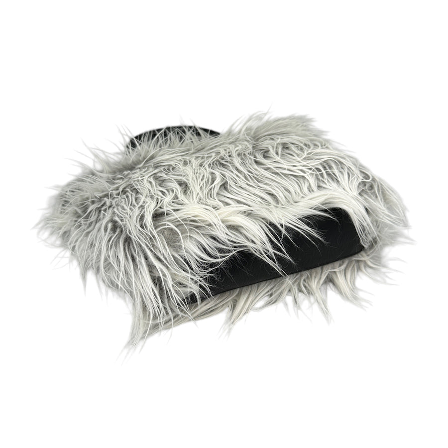 DIESEL FAUX FUR ZIP TOTE BAG - GREY / BLACK