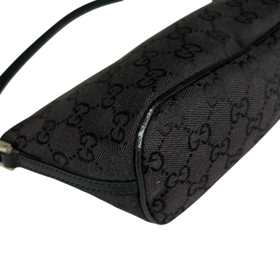 GUCCI GG CANVAS BOAT POCHETTE - BLACK